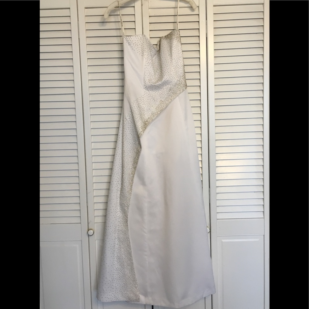 Brand new white sequined evening or wedding dress